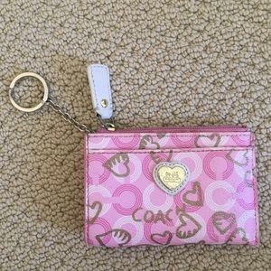 Coach Pink Coin Purse Keychain